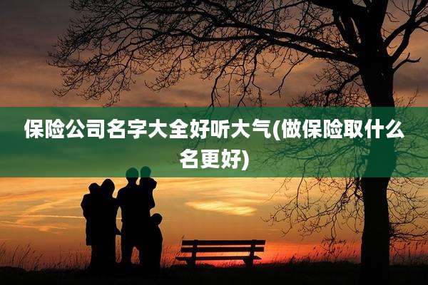 保险公司名字大全好听大气(做保险取什么名更好)