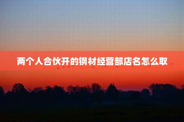 两个人合伙开的钢材经营部店名怎么取
