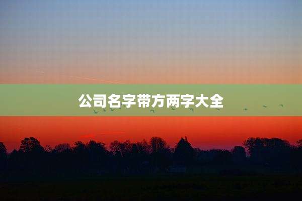 公司名字带方两字大全