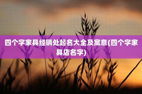 四个字家具经销处起名大全及寓意(四个字家具店名字)