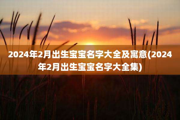2024年2月出生宝宝名字大全及寓意(2024年2月出生宝宝名字大全集)