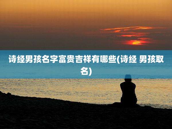 诗经男孩名字富贵吉祥有哪些(诗经 男孩取名)