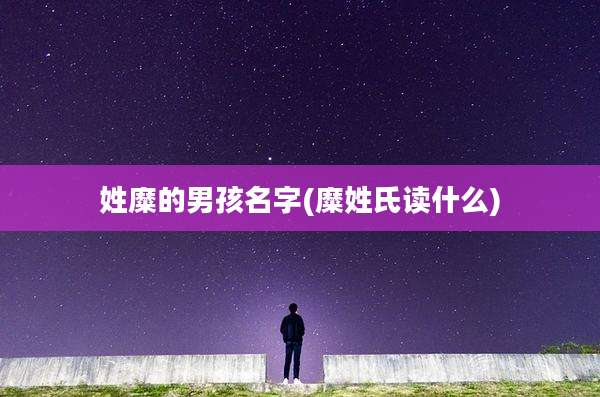 姓糜的男孩名字(糜姓氏读什么)
