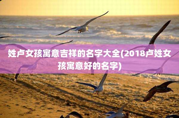 姓卢女孩寓意吉祥的名字大全(2018卢姓女孩寓意好的名字)