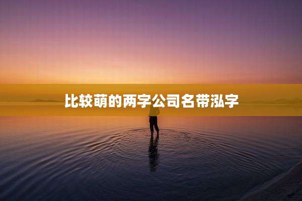 比较萌的两字公司名带泓字
