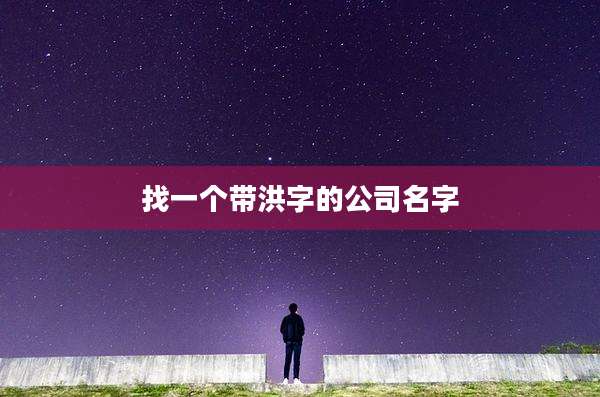 找一个带洪字的公司名字