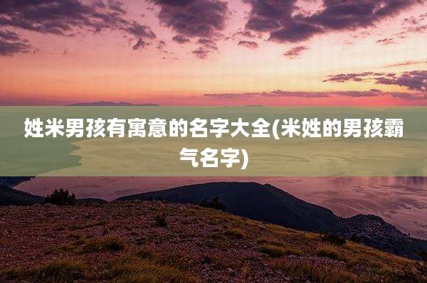 姓米男孩有寓意的名字大全(米姓的男孩霸气名字)