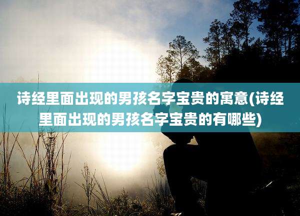 诗经里面出现的男孩名字宝贵的寓意(诗经里面出现的男孩名字宝贵的有哪些)