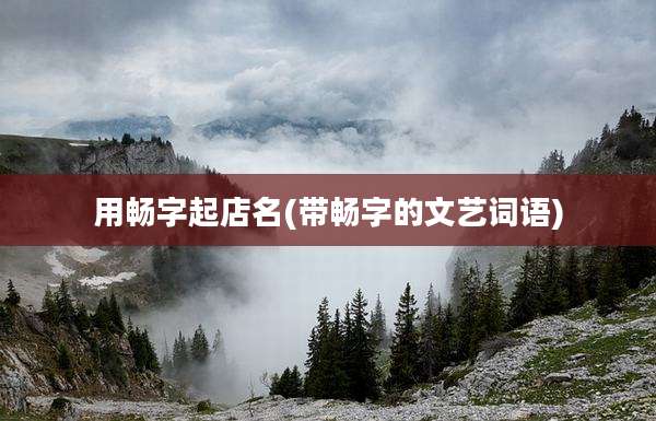 用畅字起店名(带畅字的文艺词语)