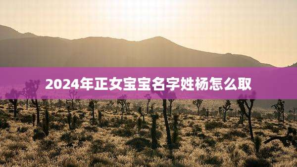 2024年正女宝宝名字姓杨怎么取