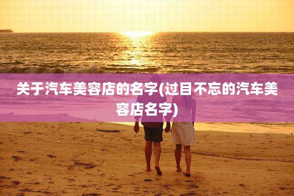关于汽车美容店的名字(过目不忘的汽车美容店名字)