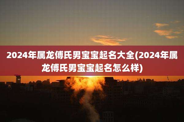 2024年属龙傅氏男宝宝起名大全(2024年属龙傅氏男宝宝起名怎么样)