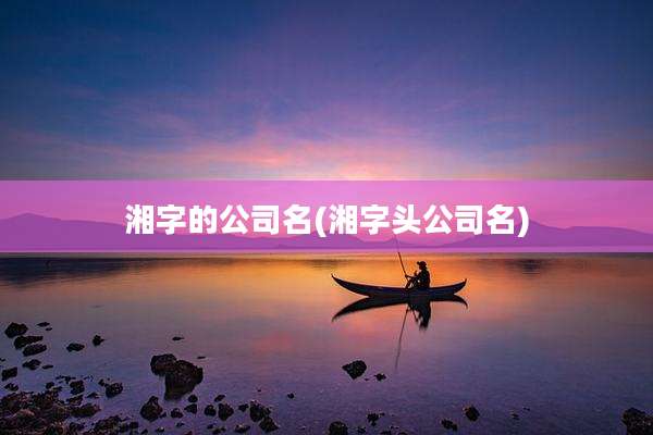 湘字的公司名(湘字头公司名)