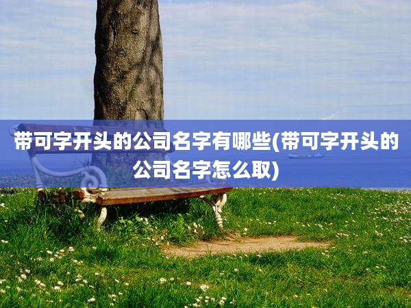 带可字开头的公司名字有哪些(带可字开头的公司名字怎么取)