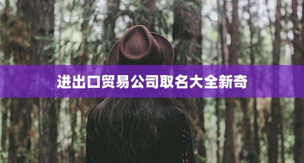 进出口贸易公司取名大全新奇