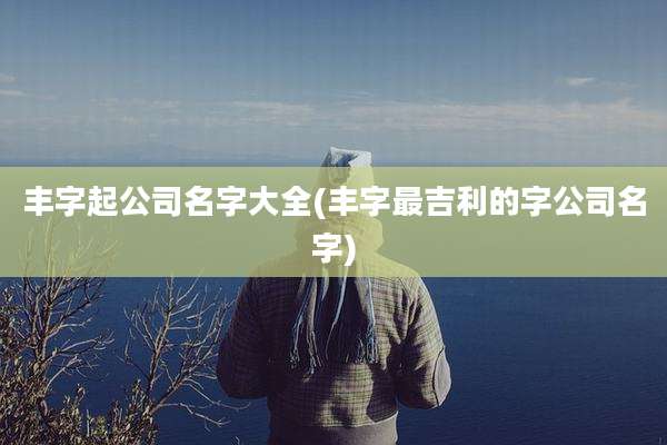 丰字起公司名字大全(丰字最吉利的字公司名字)