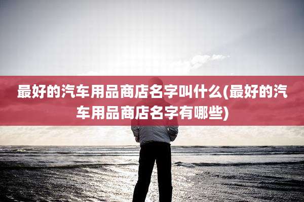 最好的汽车用品商店名字叫什么(最好的汽车用品商店名字有哪些)
