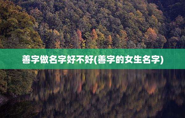 善字做名字好不好(善字的女生名字)
