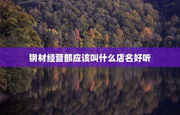 钢材经营部应该叫什么店名好听