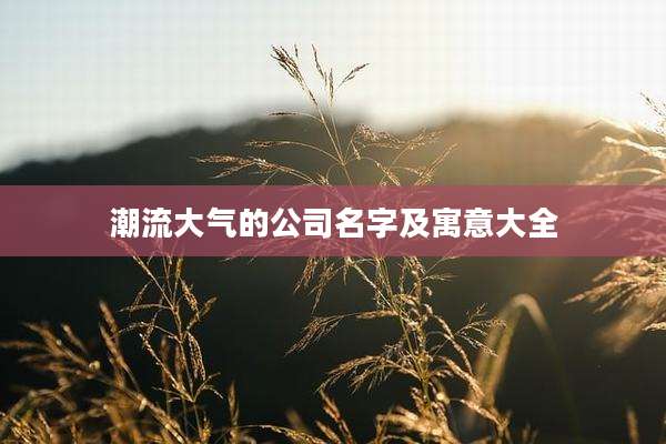 潮流大气的公司名字及寓意大全