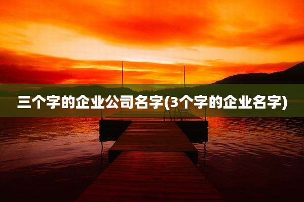 三个字的企业公司名字(3个字的企业名字)