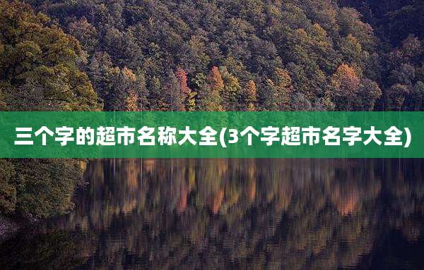 三个字的超市名称大全(3个字超市名字大全)