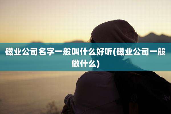 磁业公司名字一般叫什么好听(磁业公司一般做什么)