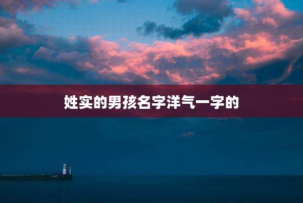 姓实的男孩名字洋气一字的