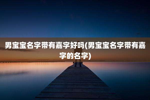 男宝宝名字带有嘉字好吗(男宝宝名字带有嘉字的名字)