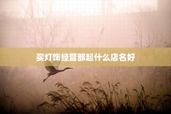 买灯饰经营部起什么店名好