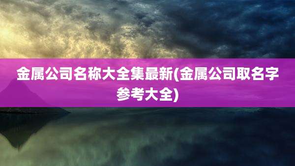 金属公司名称大全集最新(金属公司取名字参考大全)