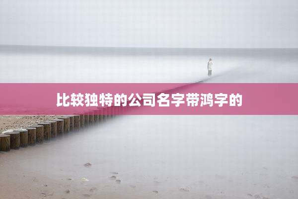 比较独特的公司名字带鸿字的