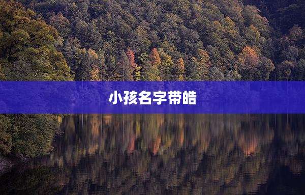 小孩名字带皓