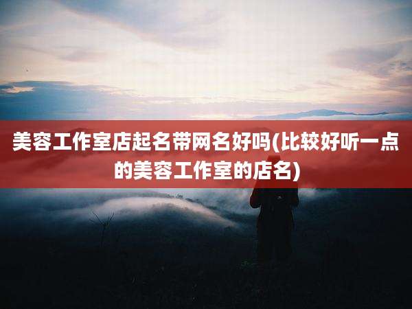 美容工作室店起名带网名好吗(比较好听一点的美容工作室的店名)