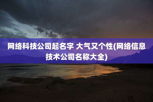 网络科技公司起名字 大气又个性(网络信息技术公司名称大全)