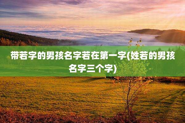 带若字的男孩名字若在第一字(姓若的男孩名字三个字)