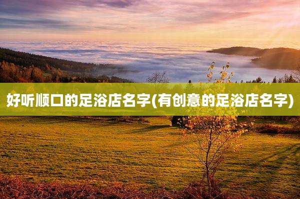 好听顺口的足浴店名字(有创意的足浴店名字)