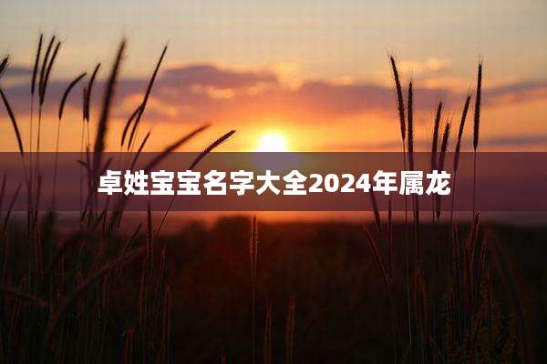 卓姓宝宝名字大全2024年属龙