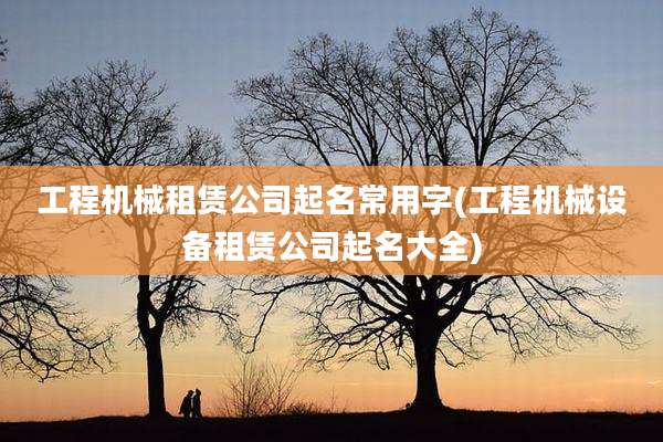 工程机械租赁公司起名常用字(工程机械设备租赁公司起名大全)