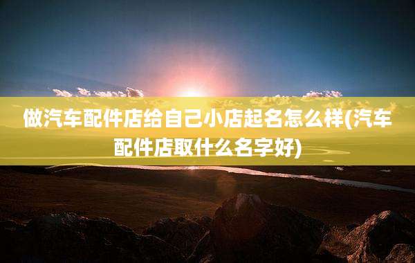 做汽车配件店给自己小店起名怎么样(汽车配件店取什么名字好)