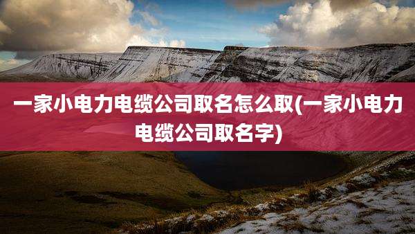 一家小电力电缆公司取名怎么取(一家小电力电缆公司取名字)
