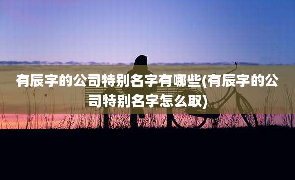 有辰字的公司特别名字有哪些(有辰字的公司特别名字怎么取)