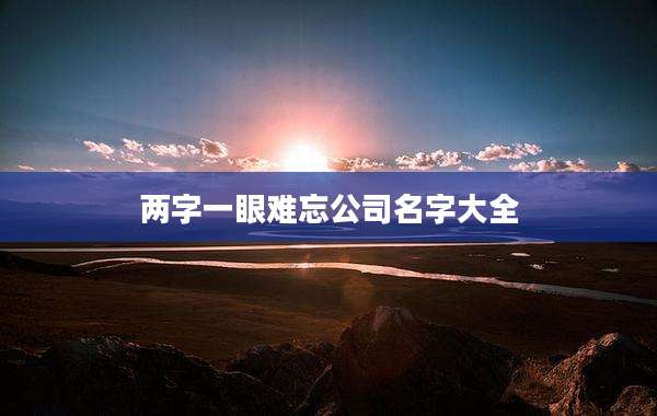 两字一眼难忘公司名字大全