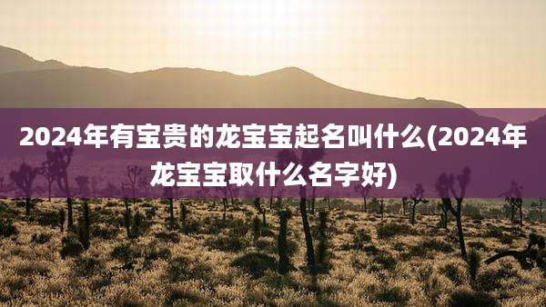 2024年有宝贵的龙宝宝起名叫什么(2024年龙宝宝取什么名字好)
