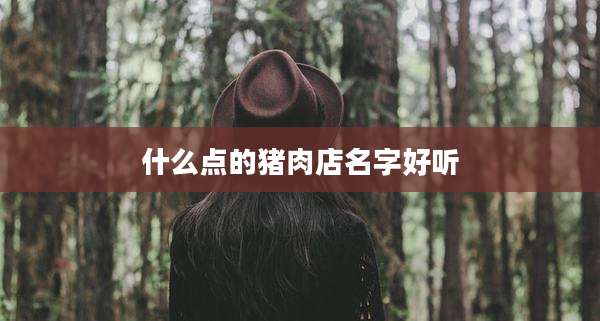 什么点的猪肉店名字好听