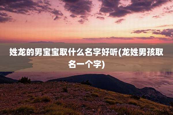 姓龙的男宝宝取什么名字好听(龙姓男孩取名一个字)