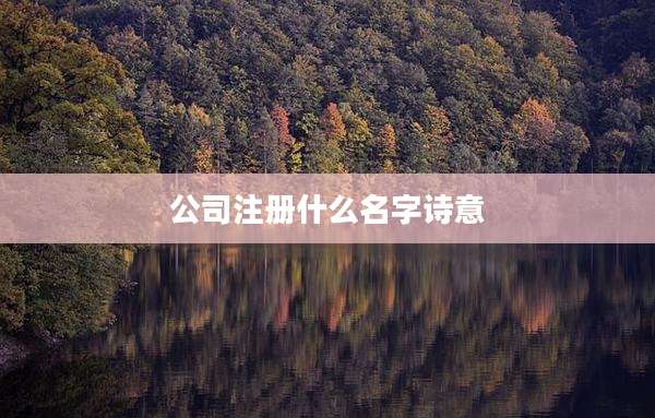 公司注册什么名字诗意