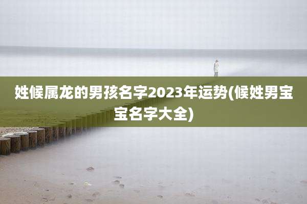 姓候属龙的男孩名字2023年运势(候姓男宝宝名字大全)