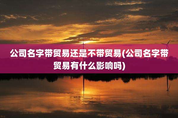 公司名字带贸易还是不带贸易(公司名字带贸易有什么影响吗)