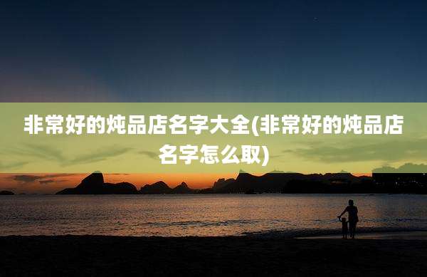 非常好的炖品店名字大全(非常好的炖品店名字怎么取)